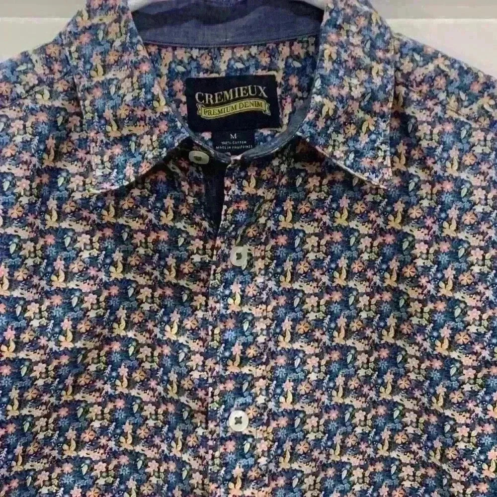 Cremieux Long Sleeve Shirt Multicolor Floral Paisley Print Mens M Cotton